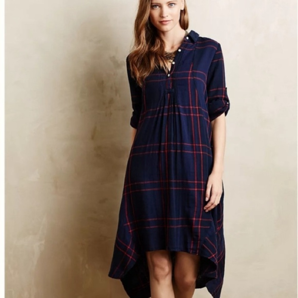 Anthropologie Isabella Sinclair Women’s Homestead Plaid Shirt Dress Asymmetrical